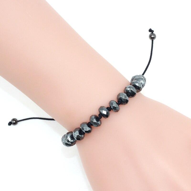 Elegant Zwarte Hematiet Kralen Armband voor Stijlvolle Accessoires