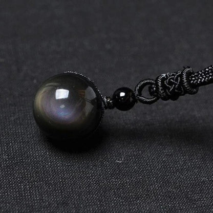 Elegante Zwarte Obsidiaanhalsketting