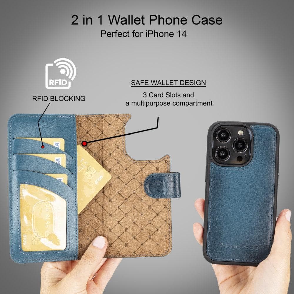 Apple iPhone 14 Series Detachable Leather Wallet Case Colorful - MW-3