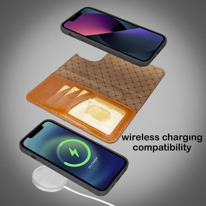 Apple iPhone 14 Series Detachable Leather Wallet Case Darker Color - MW-4
