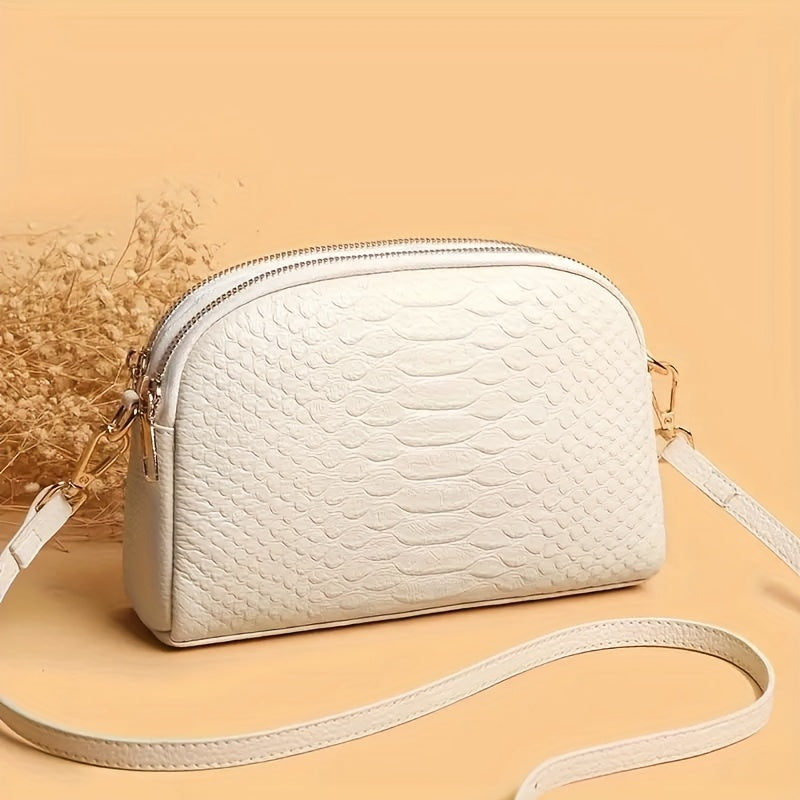 Isabellan Suosikki | Stijlvolle Mini Crossbody Tas met Geprint Krokodillenpatroon