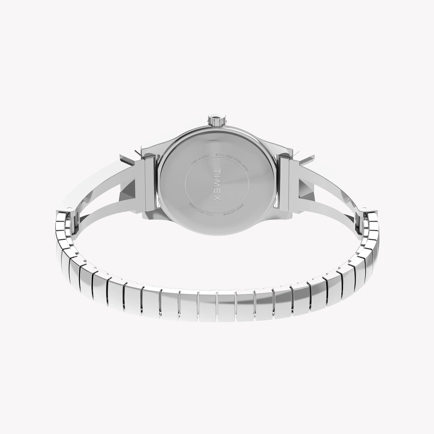 Timex Women's Silver-Tone Case, Chrome/Semi Bangle | TW2W18400-2