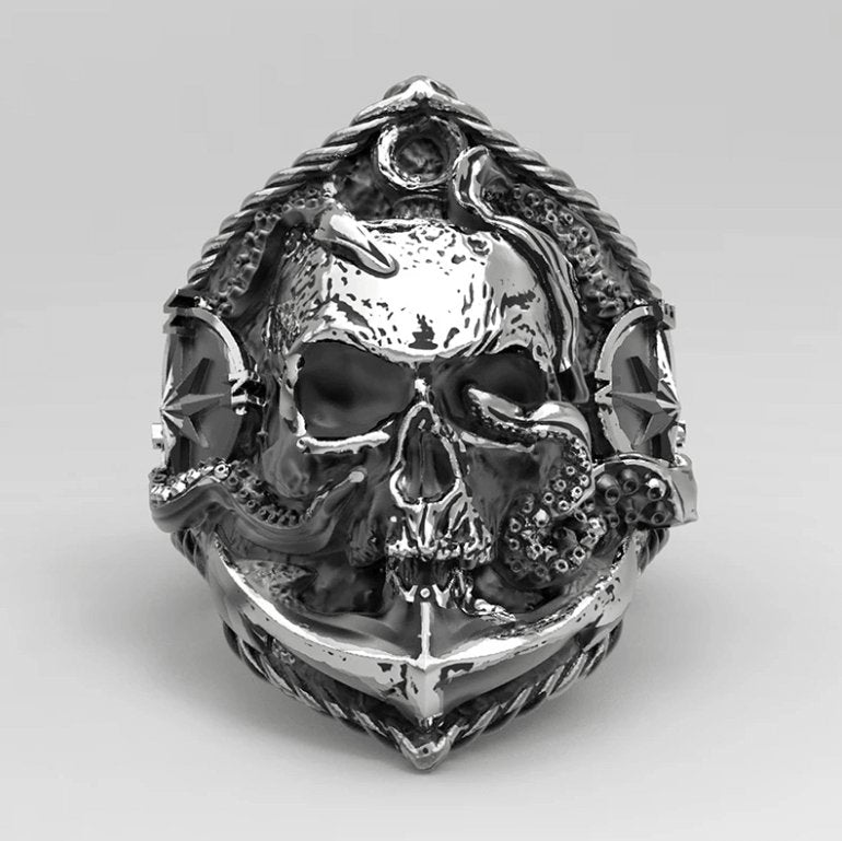 Betoverende Gotische Skull Ring - Nueva Nova