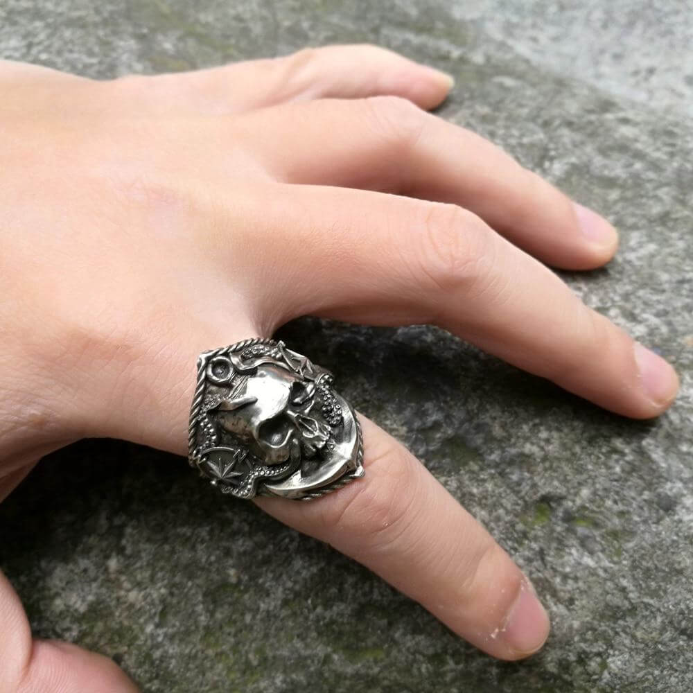 Betoverende Gotische Skull Ring - Nueva Nova