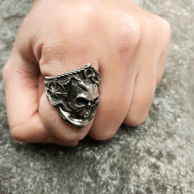 Betoverende Gotische Skull Ring - Nueva Nova