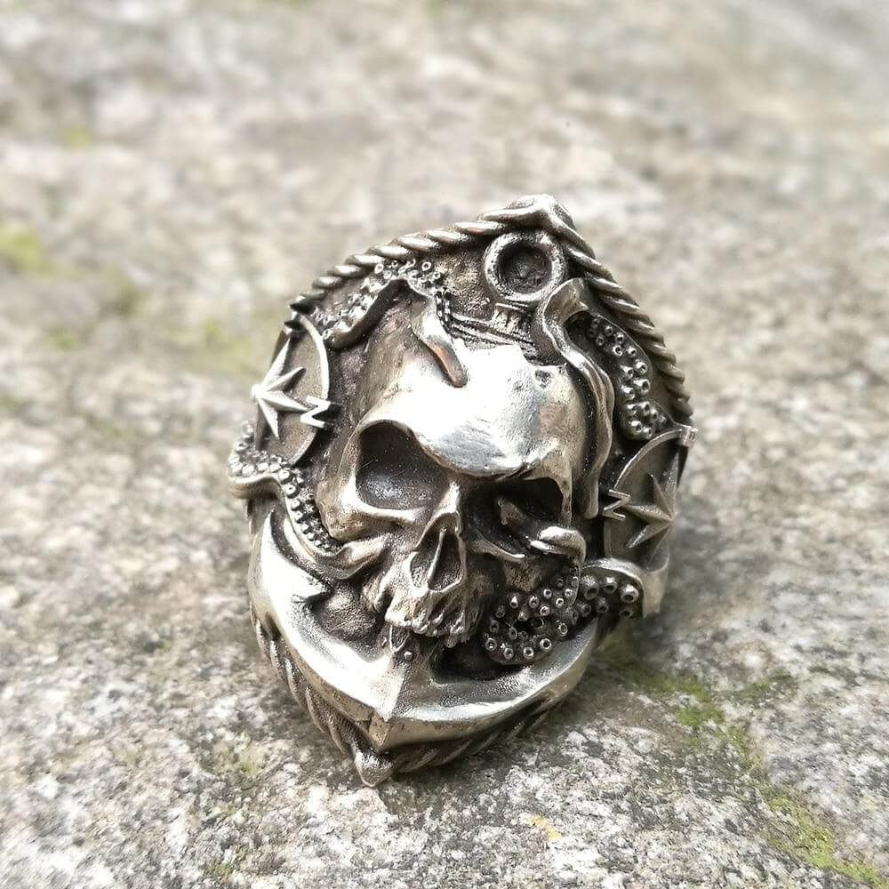 Betoverende Gotische Skull Ring - Nueva Nova