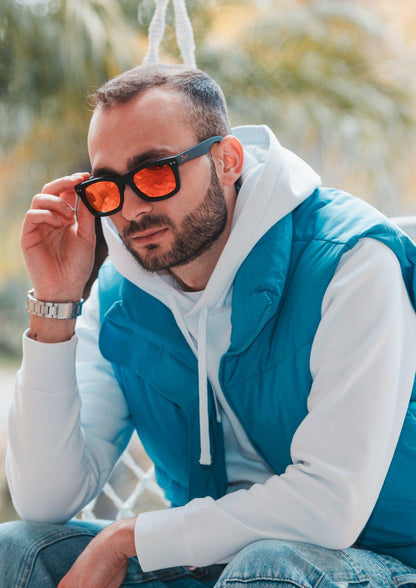 Limited Eyewood Dream - Black - Wayfarer - Red Mirror Lenses-3