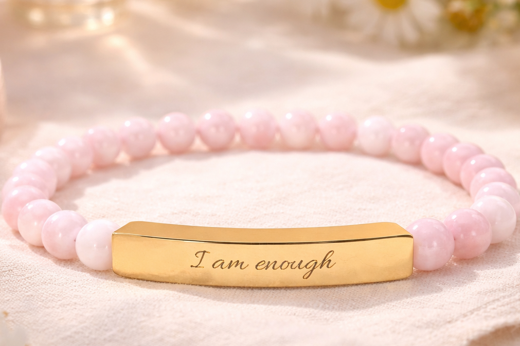 I Am Enough Bracelet – Beaded Affirmation Bracelet – Self Love Jewelry for Women – Meaningful Reminder Bracelet