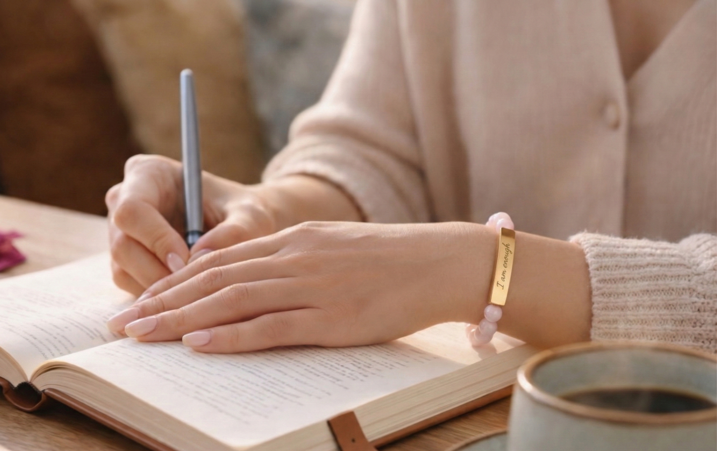 I Am Enough Bracelet – Beaded Affirmation Bracelet – Self Love Jewelry for Women – Meaningful Reminder Bracelet