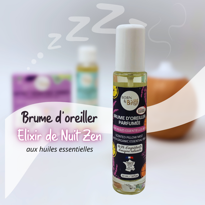 Elixir de Nuit Zen pillow mist with certified organic essential oils-3