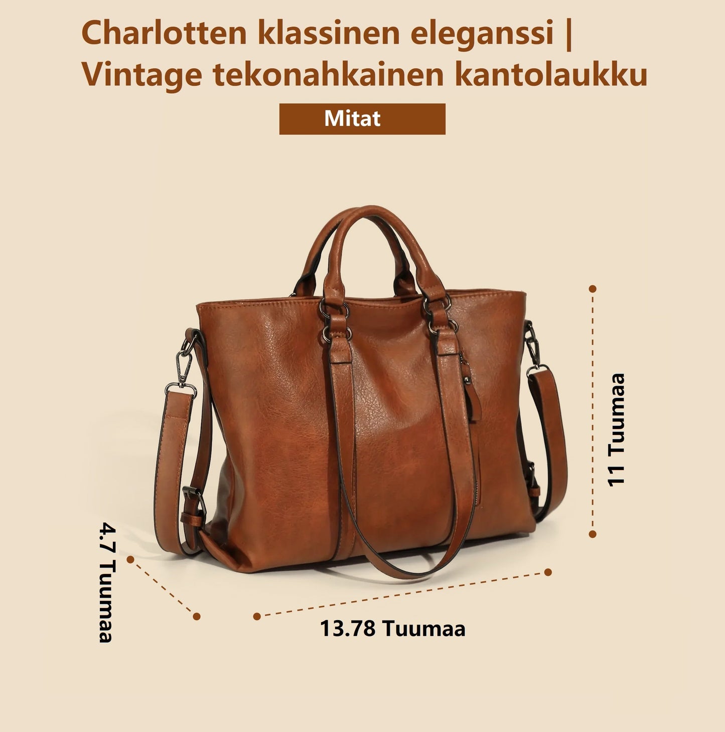 Charlotten Ajaton Eleganssi | Vintage Stijl Kunstlederen Handtas