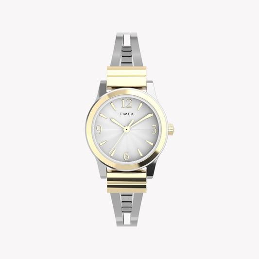 Timex Women's Two-tone Silver & Gold Watch, Silver Dial | TW2W18500-0