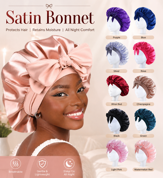 Premium Satin Sleep Bonnet – Overnight Hair Protection