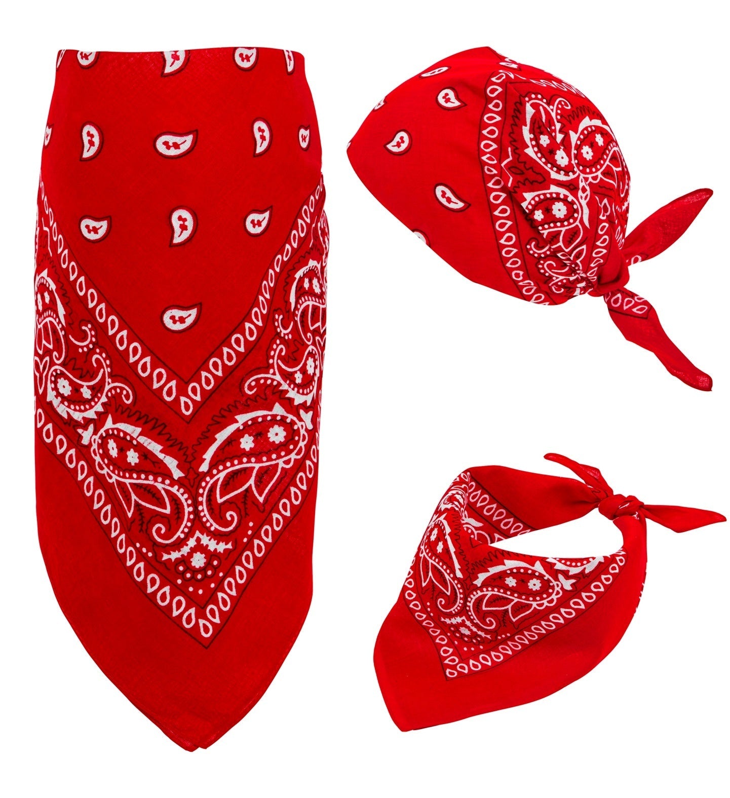 Grote Rode Bandana – Stijlvolle Unisex Hoofdband & Zakdoek