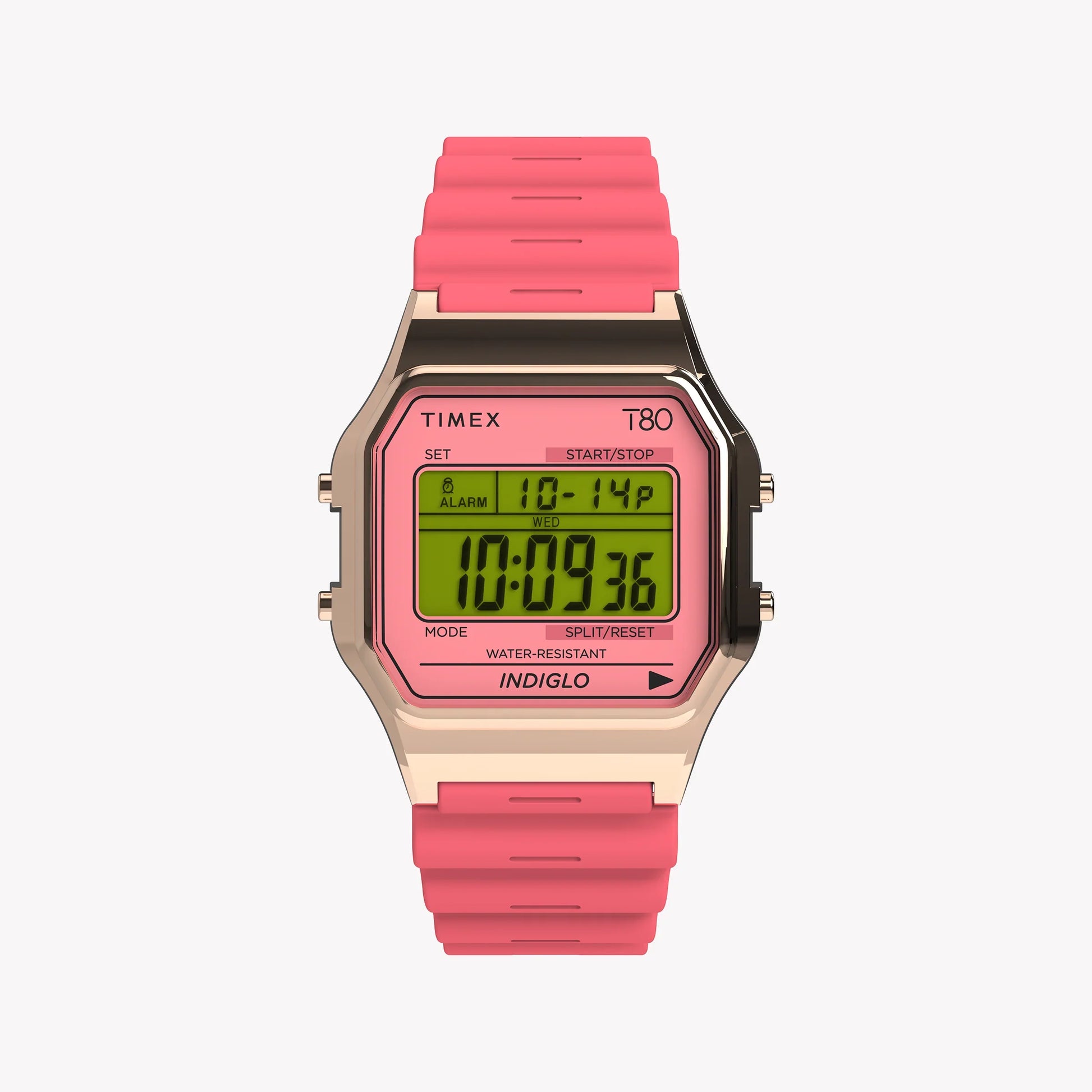 Timex Unisex Rose Gold & Pink Resin Strap Watch | T80-0
