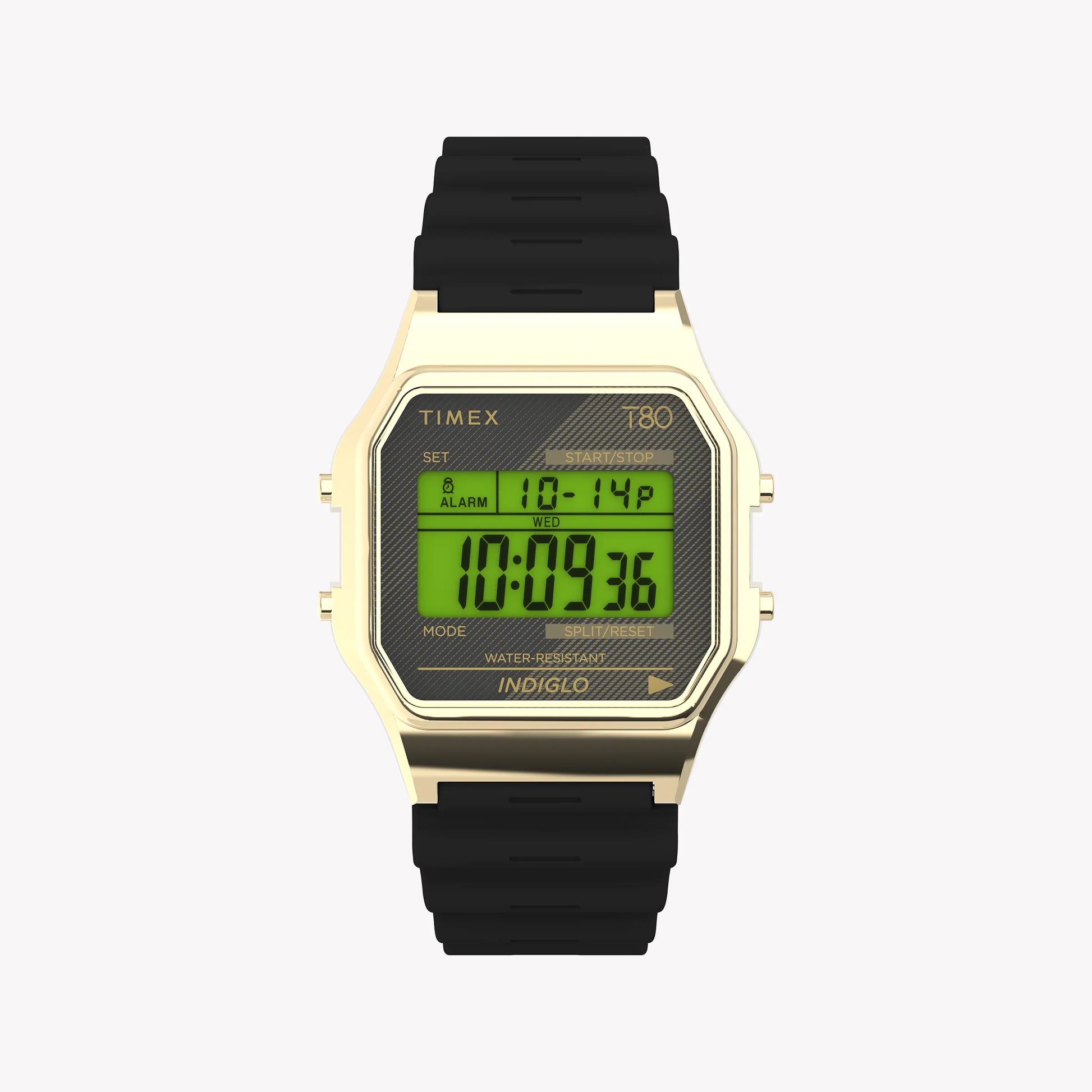 Timex Unisex Gold Tone Resin Strap, Black Lens | T80-0