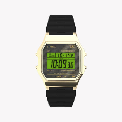 Timex Unisex Gold Tone Resin Strap, Black Lens | T80-0