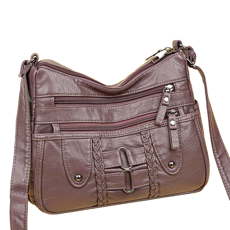 Grace's Chic Nieten Accent Crossbody | Strakke Diefstalpreventie Crossbody Tas