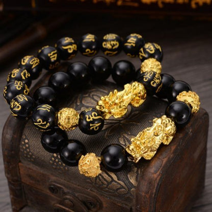 Elegante Zwarte Obsidiaan Armband voor Feng Shui Energie