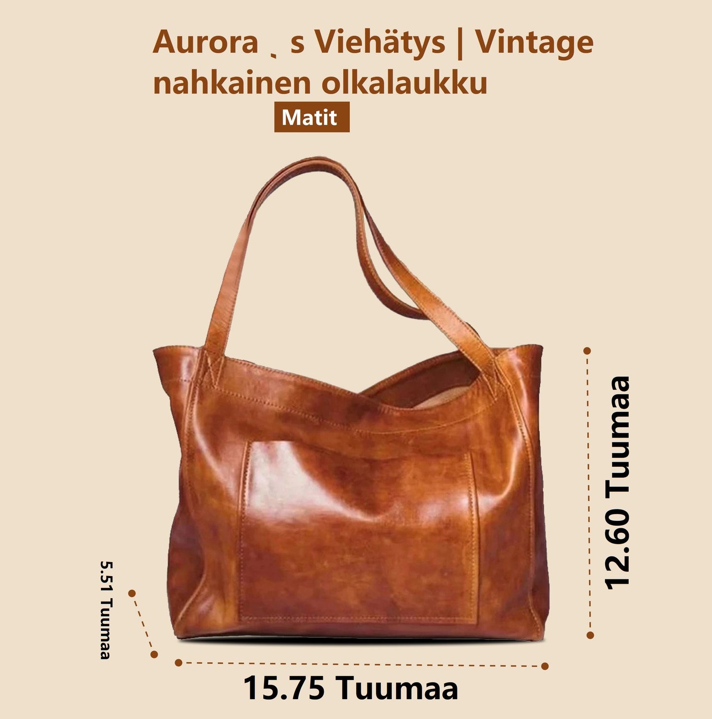 Aurora's Betovering | Chique Vintage Leren Schoudertas