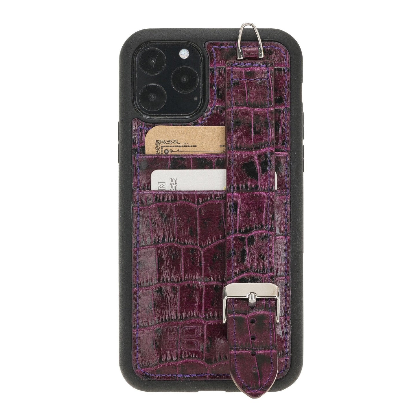 Flexible Leather Back Cover with Hand Strap for iPhone 11 Series-5