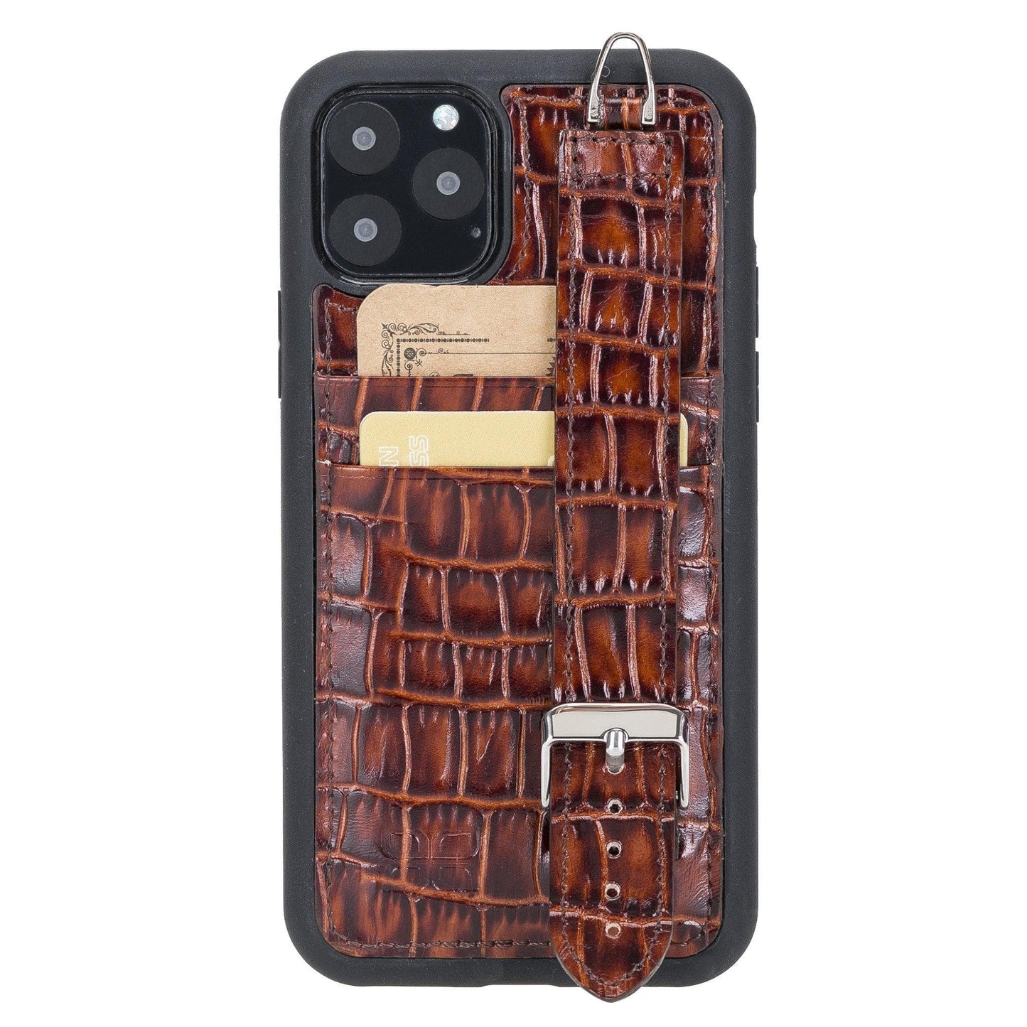 Flexible Leather Back Cover with Hand Strap for iPhone 11 Series-7