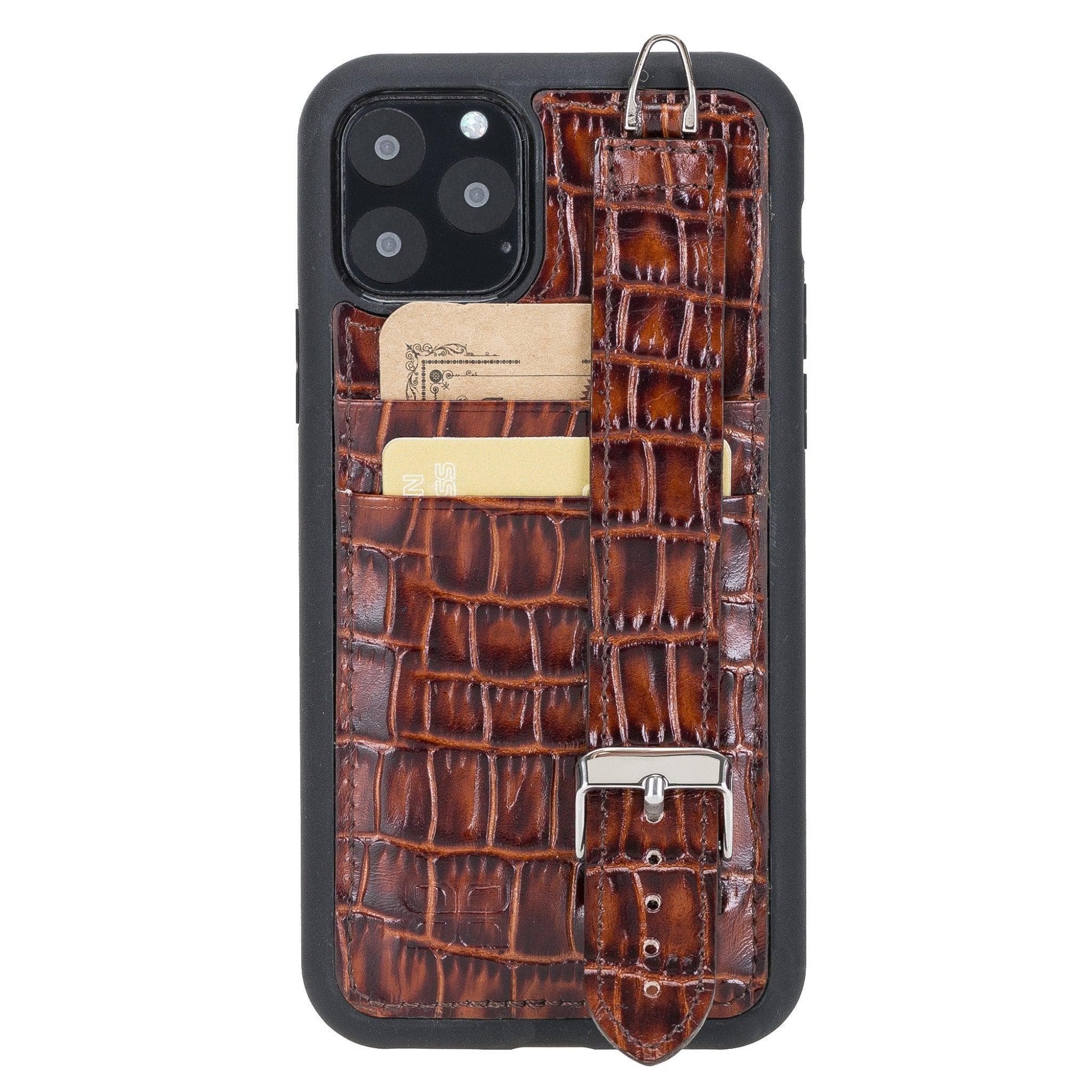 Flexible Leather Back Cover with Hand Strap for iPhone 11 Series-7