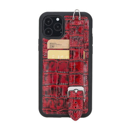 Flexible Leather Back Cover with Hand Strap for iPhone 11 Series-6