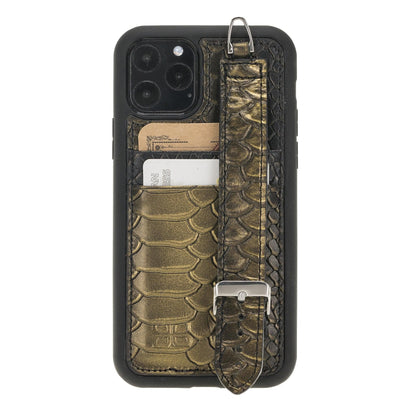 Flexible Leather Back Cover with Hand Strap for iPhone 11 Series-14