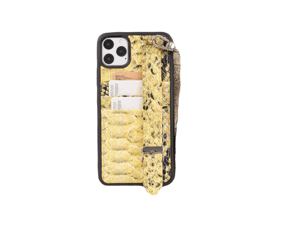 Flexible Leather Back Cover with Hand Strap for iPhone 11 Series-15