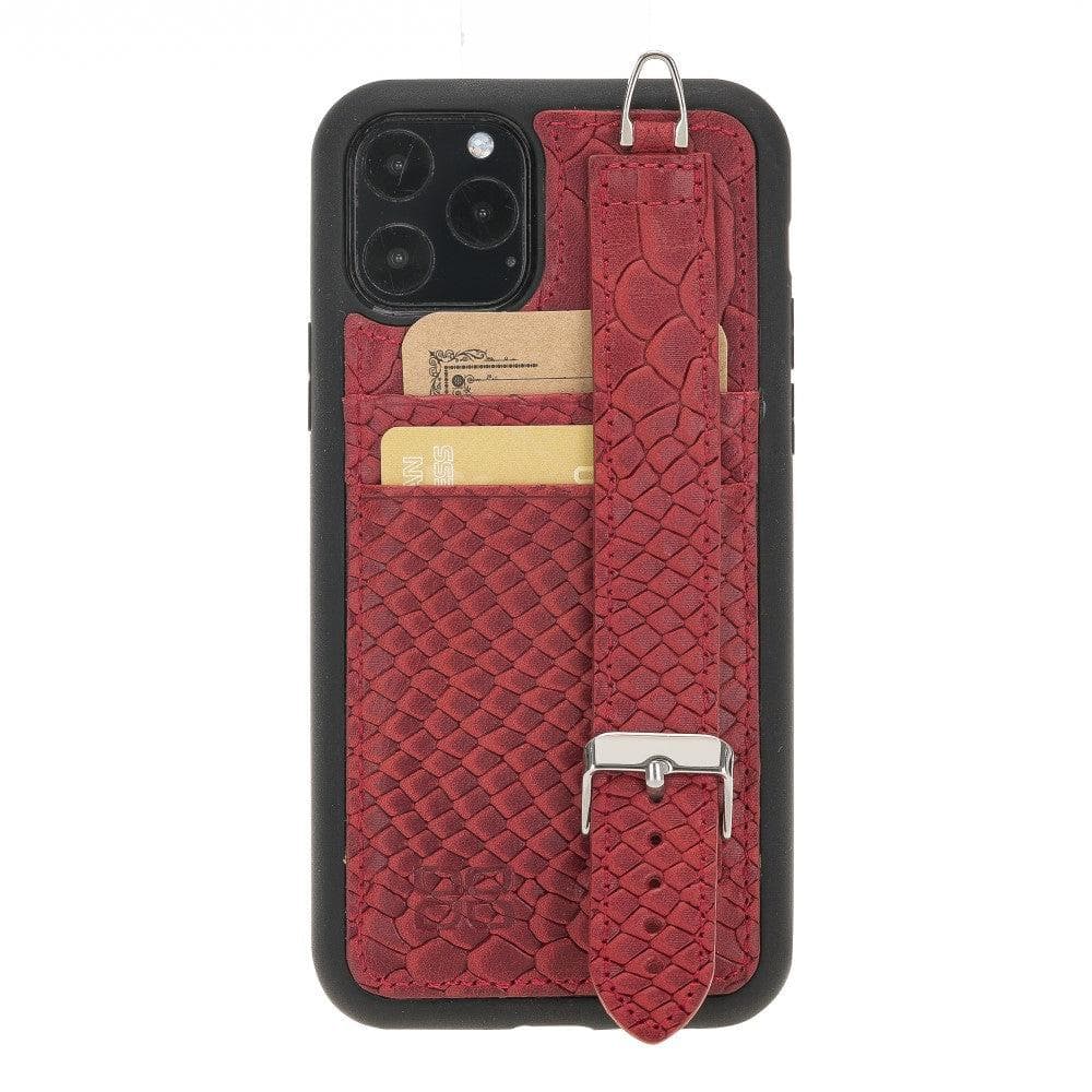 Flexible Leather Back Cover with Hand Strap for iPhone 11 Series-16