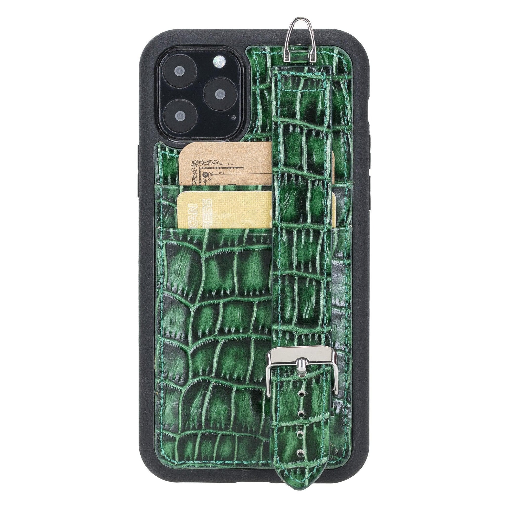 Flexible Leather Back Cover with Hand Strap for iPhone X Series-0