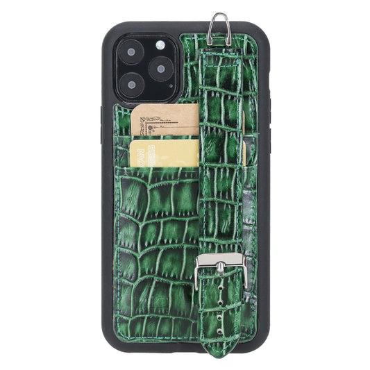 Flexible Leather Back Cover with Hand Strap for iPhone X Series-0