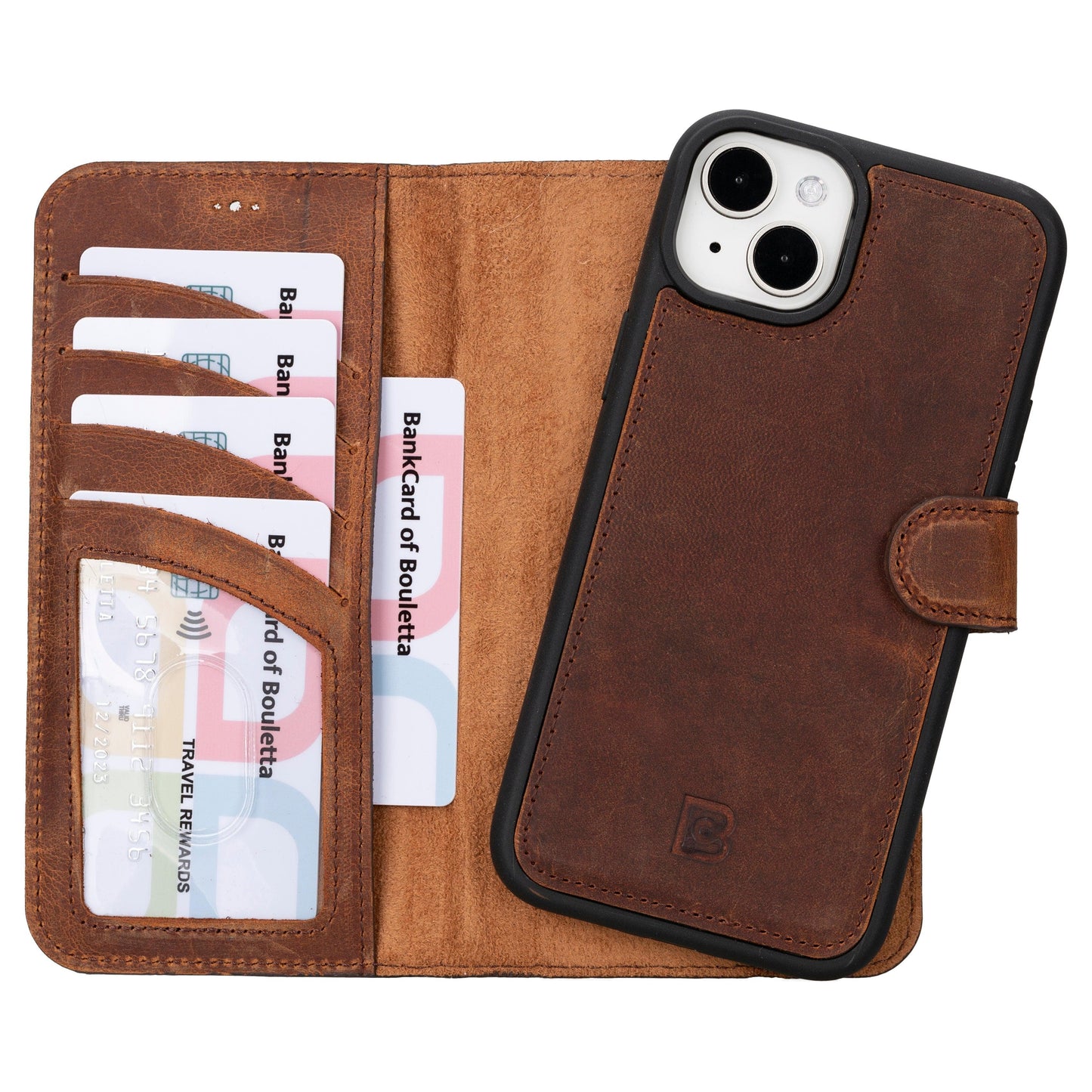 Leather iPhone 16 Plus Detachable Wallet Case-7