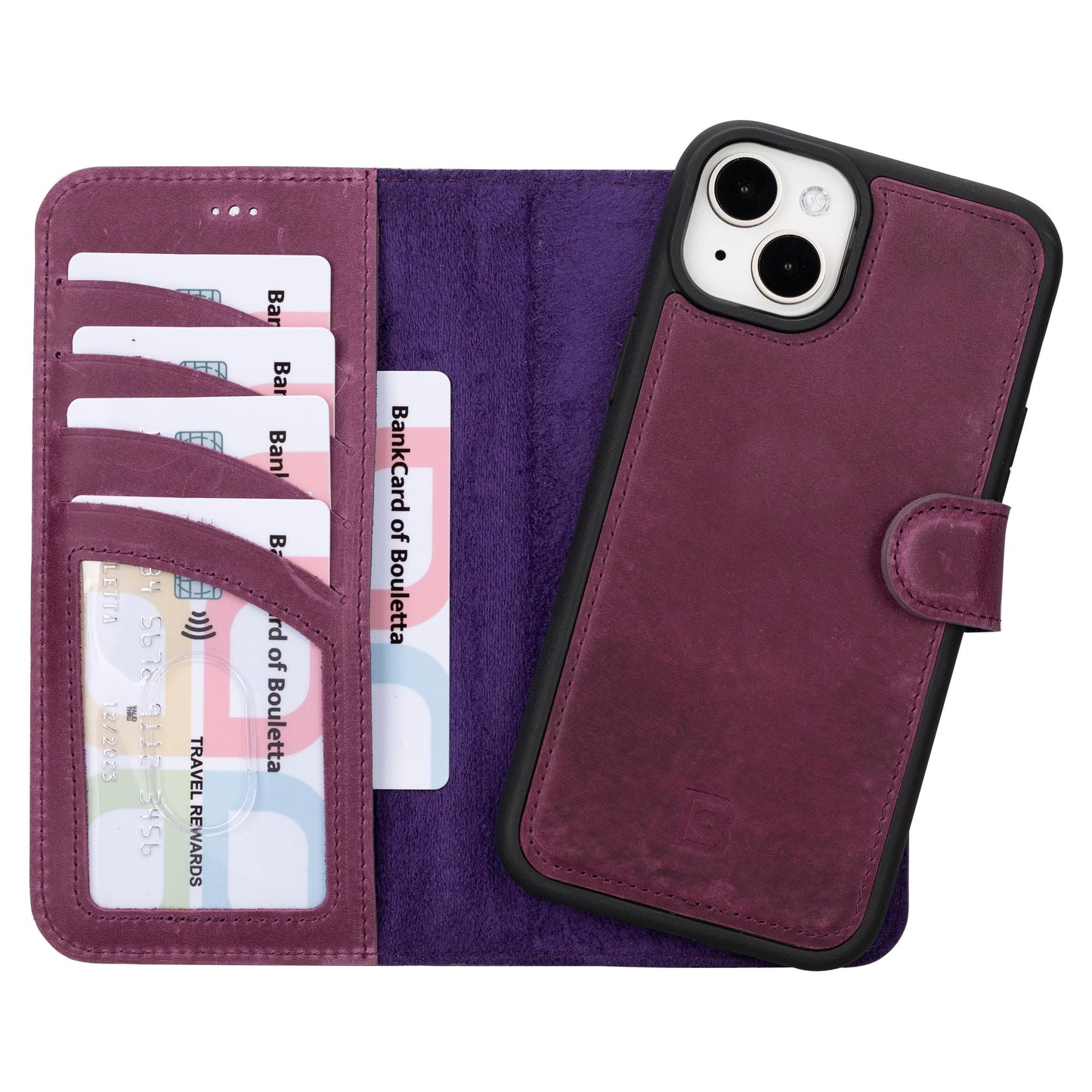Leather iPhone 16 Plus Detachable Wallet Case-9