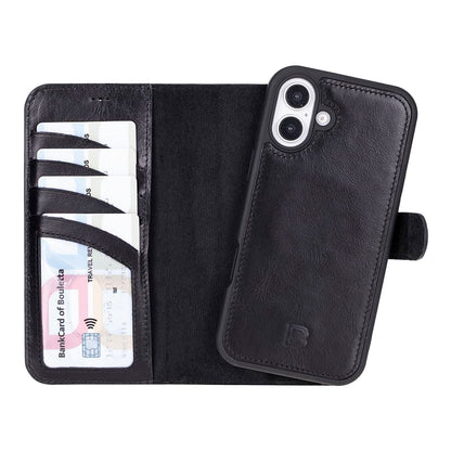 Leather iPhone 16 Plus Detachable Wallet Case-6