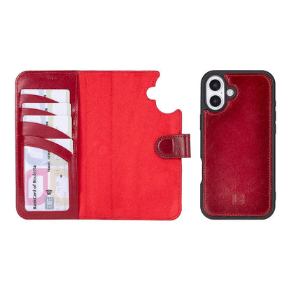 Leather iPhone 16 Plus Detachable Wallet Case-5