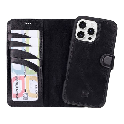 Leather iPhone 16 Pro Detachable Wallet Case-0