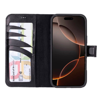 Leather iPhone 16 Pro Detachable Wallet Case-3