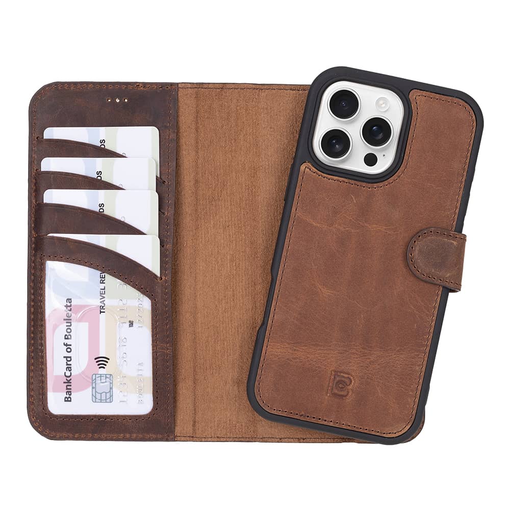 Leather iPhone 16 Pro Detachable Wallet Case-5