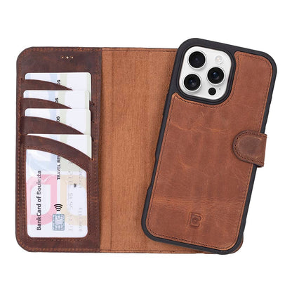 Leather iPhone 16 Pro Detachable Wallet Case-5