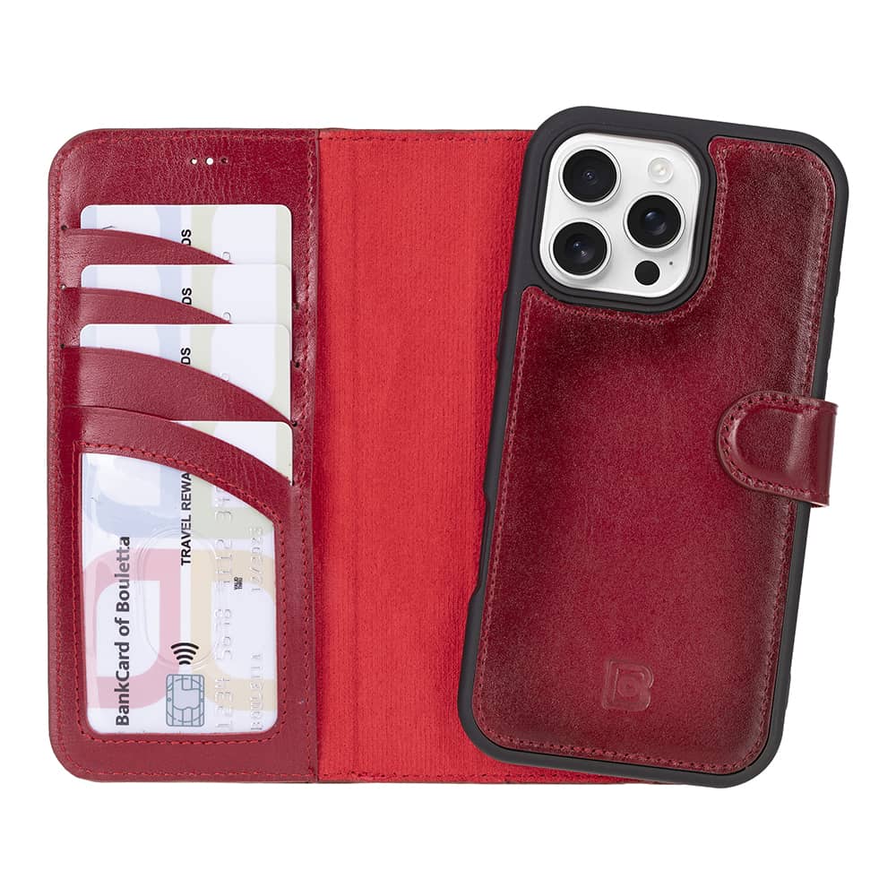 Leather iPhone 16 Pro Detachable Wallet Case-8