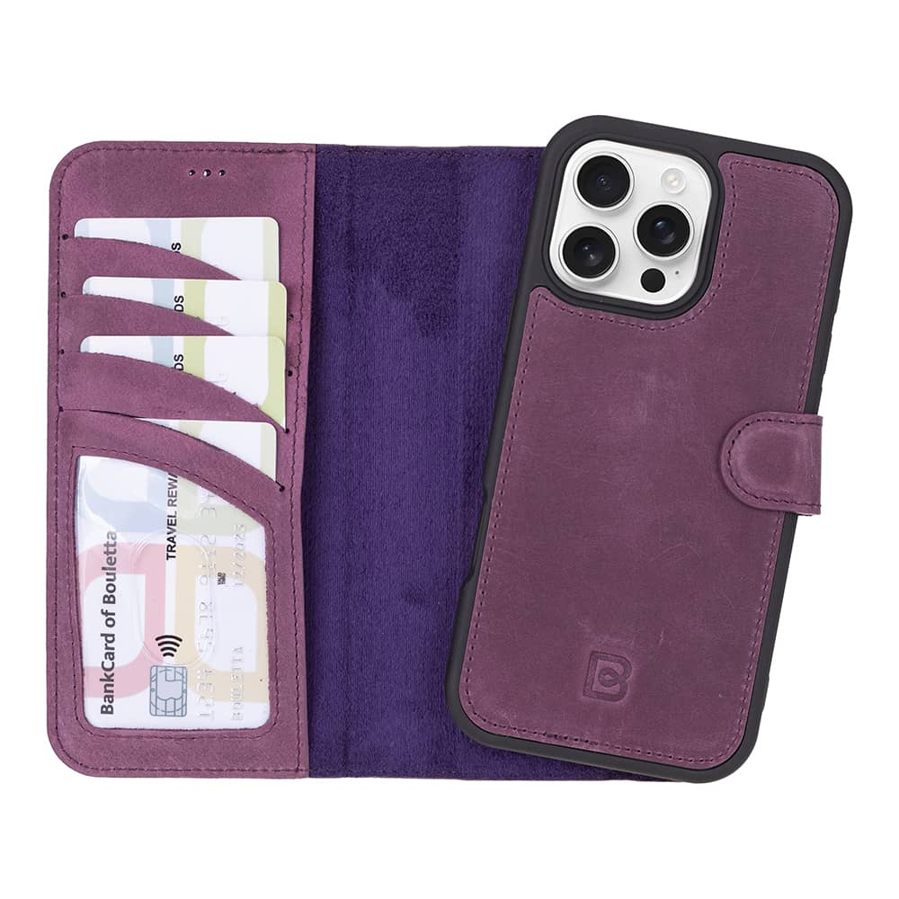 Leather iPhone 16 Pro Detachable Wallet Case-9