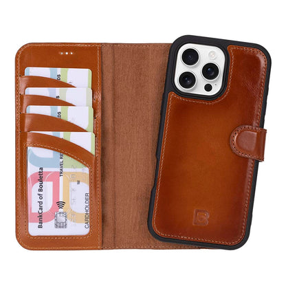 Leather iPhone 16 Pro Detachable Wallet Case-7