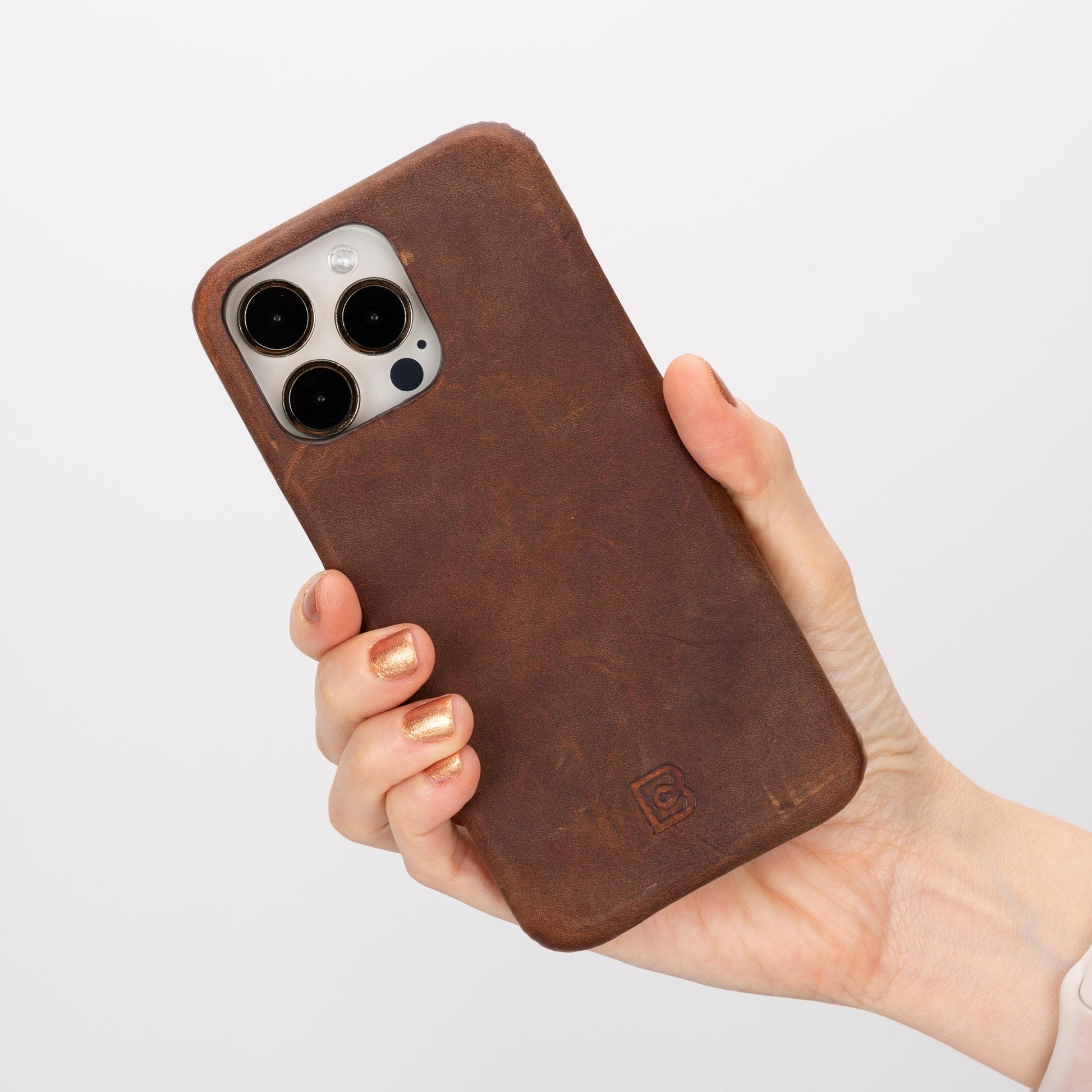 Leather iPhone 16 Pro Snap-On Cover Case-1