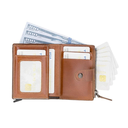 Leather Zip Mechanical Card Holder-4
