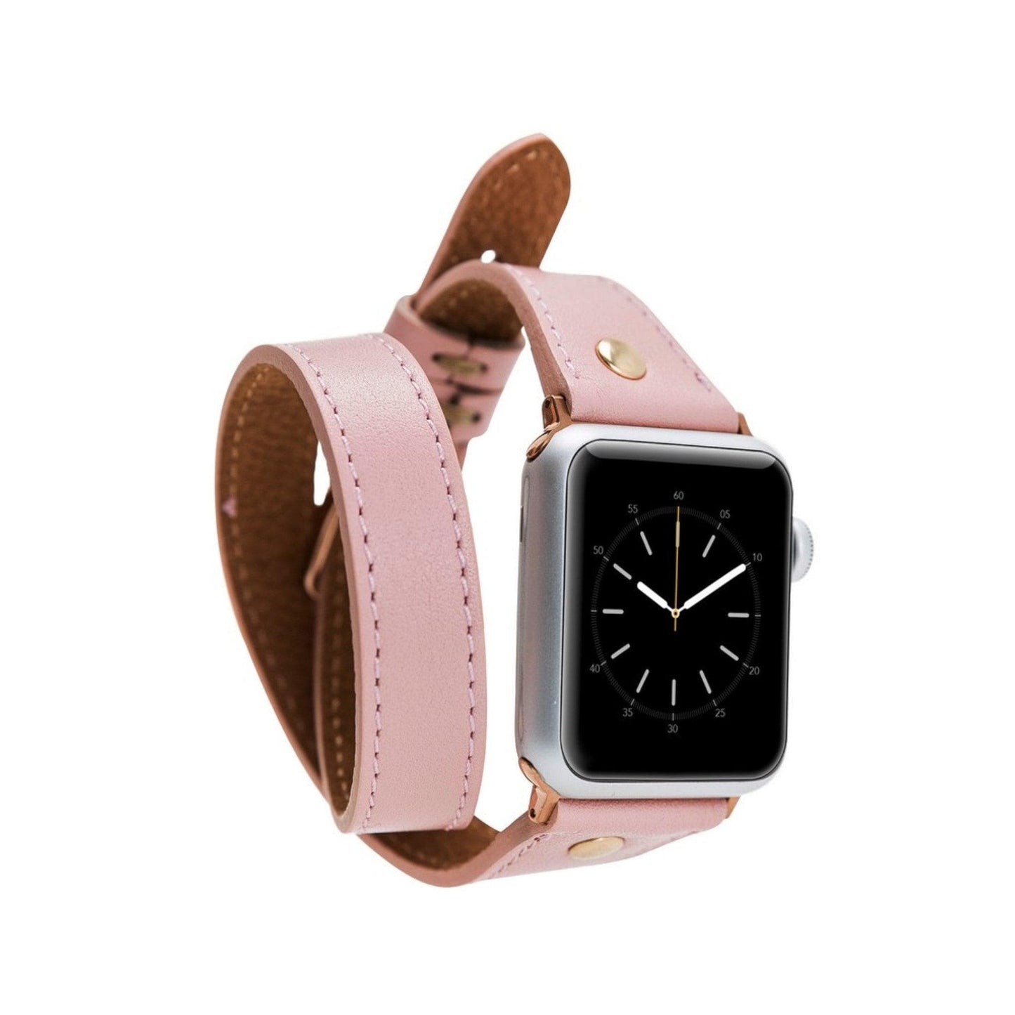 Leeds Double Tour Slim with Gold Bead Apple Watch Leather Straps-5