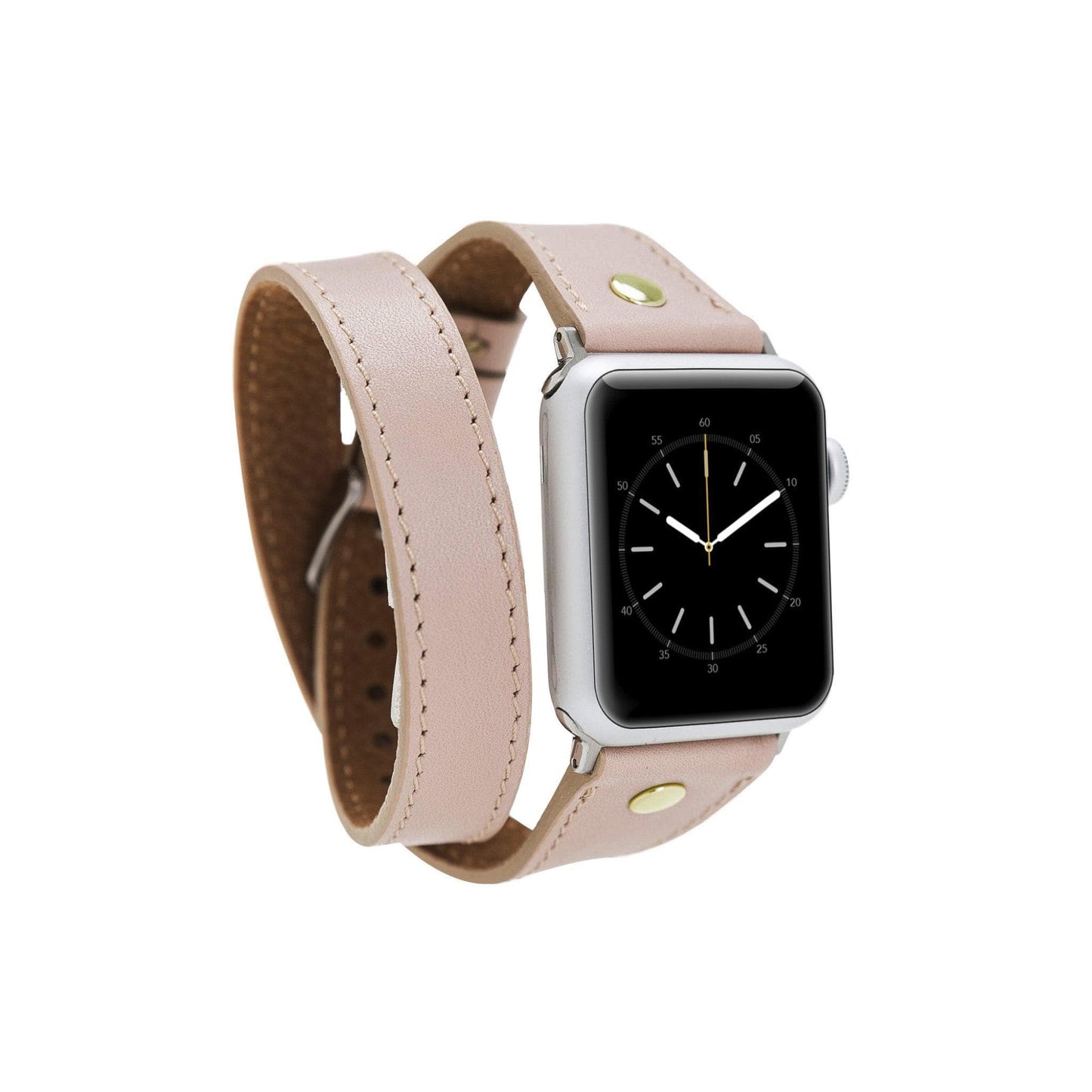 Leeds Double Tour Slim with Gold Bead Apple Watch Leather Straps-7