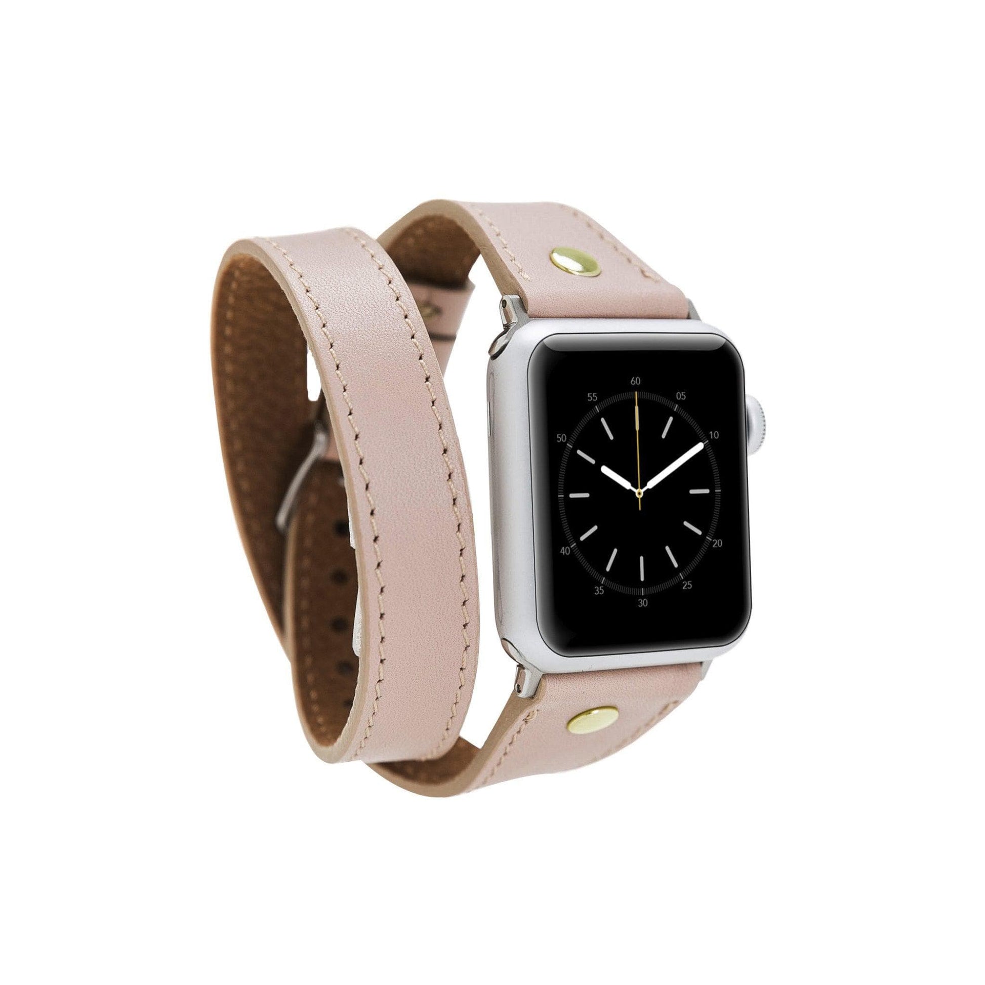 Leeds Double Tour Slim with Gold Bead Apple Watch Leather Straps-7