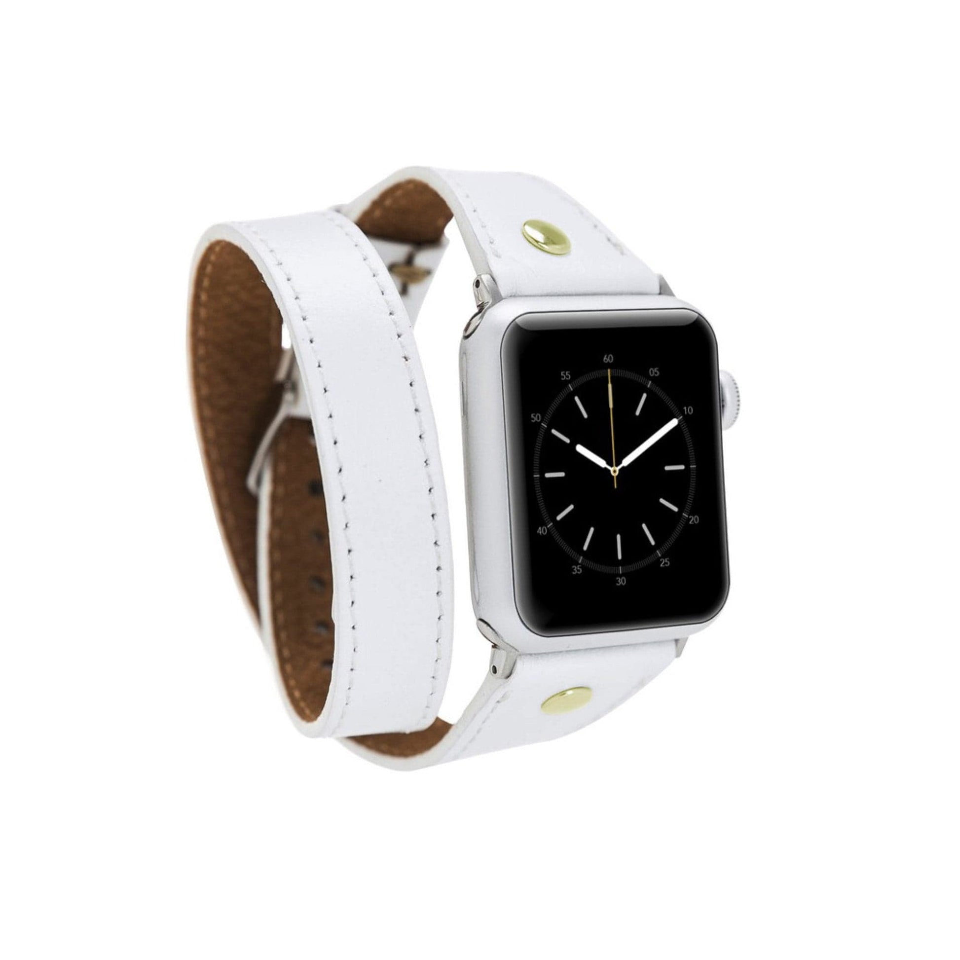 Leeds Double Tour Slim with Gold Bead Apple Watch Leather Straps-8